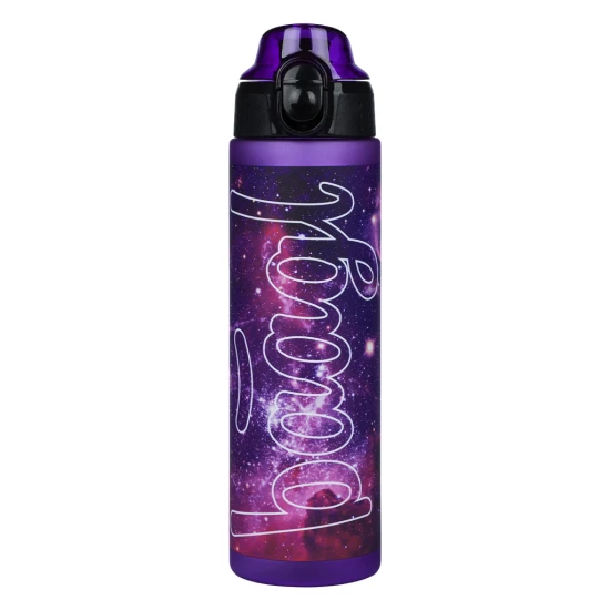 Tritan-Flasche Galaxy 700 ml mit Schlaufe und verschließbarem Deckel, ideal für Getränke in der Schule, auf Reisen und beim Sport, BPA- und phthalatfrei.