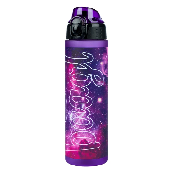 Tritan-Flasche Galaxy 700 ml mit Schlaufe und verschließbarem Deckel, ideal für Getränke in der Schule, auf Reisen und beim Sport, BPA- und phthalatfrei.
