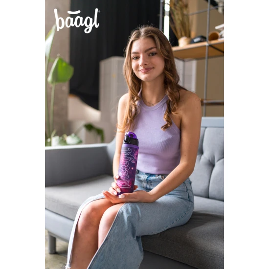 Tritan-Flasche Galaxy 700 ml mit Schlaufe und verschließbarem Deckel, ideal für Getränke in der Schule, auf Reisen und beim Sport, BPA- und phthalatfrei.