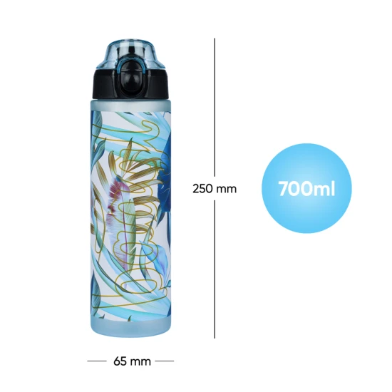 Leafs Tritan Trinkflasche 700 ml Baagl, verschließbar und ökologisch, ideal für Schule, Ausflüge und Sport.