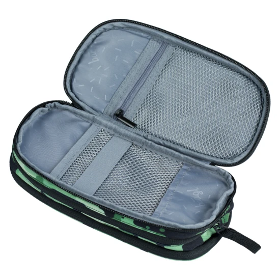 Federmäppchen Grün mit modernem Design und praktischen Funktionen, ideal für die Organisation von Schulbedarf.