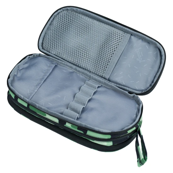 Federmäppchen Grün mit modernem Design und praktischen Funktionen, ideal für die Organisation von Schulbedarf.