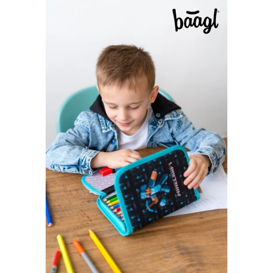 Federmäppchen 1-Fach Minecraft Blue Axe