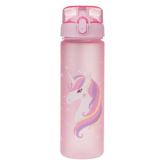 Tritan-Trinkflasche Unicorn, 500 ml, mit praktischem Verschluss und fröhlichem Motiv.