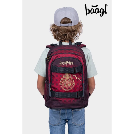 Schulrucksack Skate Harry Potter Hogwarts weinrot