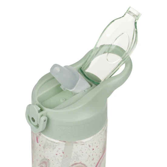 Tritan-Trinkflasche mit Strohhalm Regenbogen 500 ml, BPA-frei, praktisch und robust für Schulkinder und Sportler.