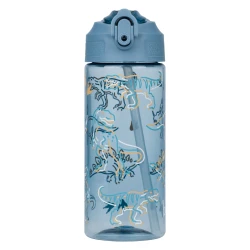 Tritan-Trinkflasche mit Strohhalm für Kinder Dino 500 ml