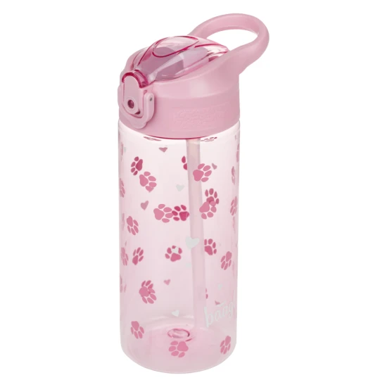 Tritan-Trinkflasche mit Strohhalm Pfötchen 500 ml