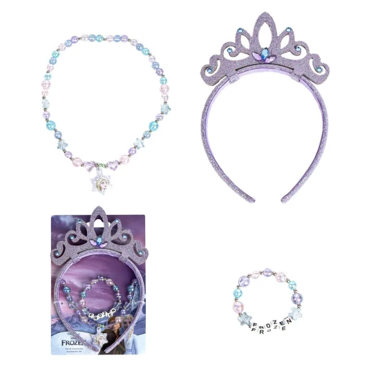Frozen Accessoire-Set – farbenfrohes Schmuckset für Kinder mit Haarreif, Halskette und Armband im verspielten Design.