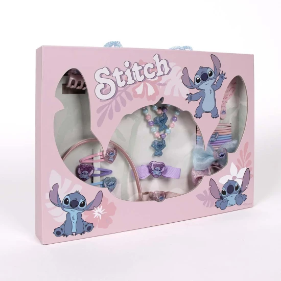 Stitch – buntes Set aus Haarschmuck, Armband, Kette und Ring für Kinder