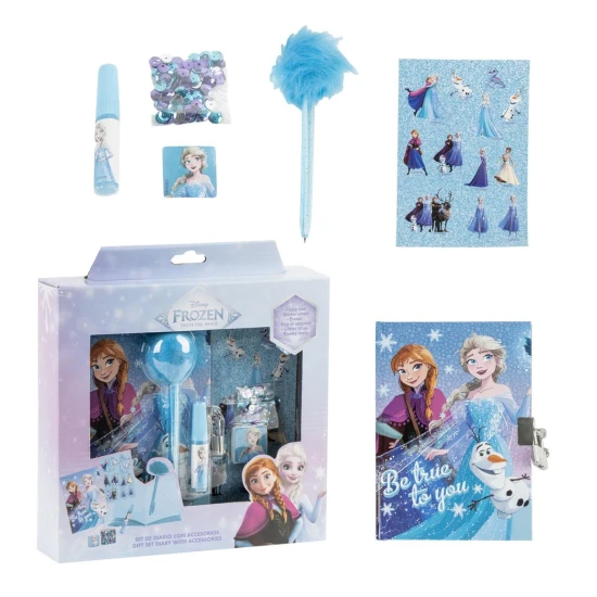Frozen Tagebuch mit Zubehör für Kinder mit Illustrationen von Elsa und Anna