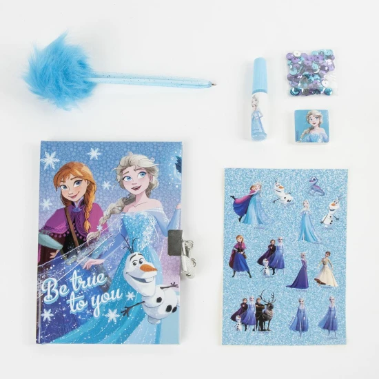 Frozen Tagebuch mit Zubehör für Kinder mit Illustrationen von Elsa und Anna