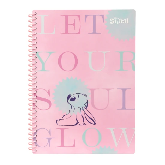 Spiralnotizbuch Stitch Pastel B5 mit Disney-Motiv, Pastellfarben, 100 Seiten, ideal für Notizen und Tagebuch