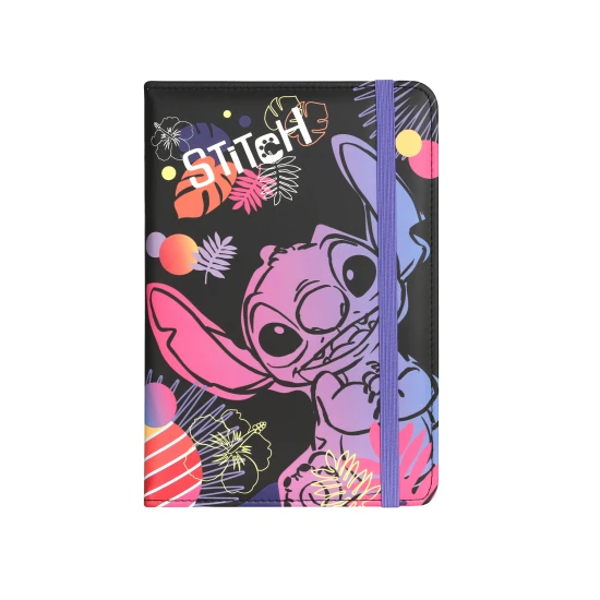 Notizbuch A5 Stitch Black – ein elegantes Notizbuch mit Gummiband für Kinder