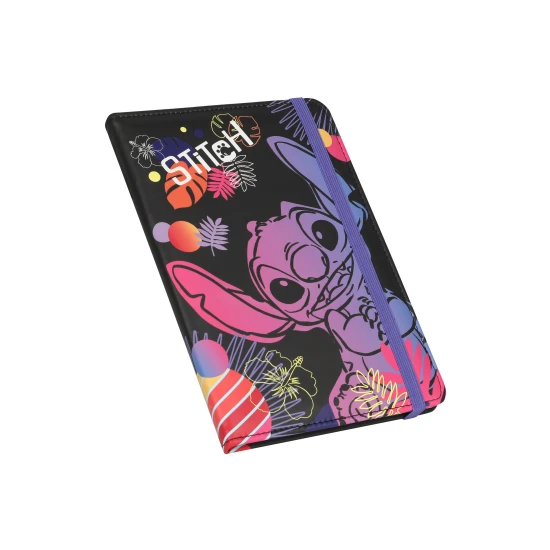 Notizbuch A5 Stitch Black – ein elegantes Notizbuch mit Gummiband für Kinder
