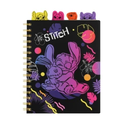 A5 Spiralnotizbuch mit Lesezeichen Stitch Black