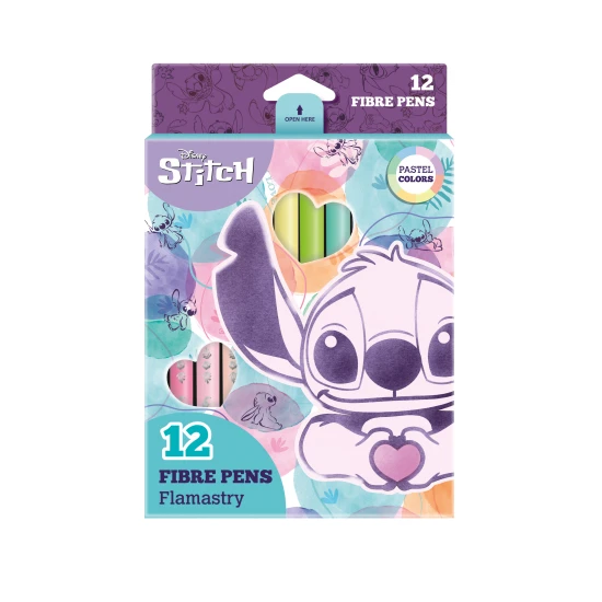 Set mit 12 Pastellmarkern mit dem Motiv der Disney-Figur Stitch – sanfte Farben, geeignet zum Zeichnen oder Hervorheben
