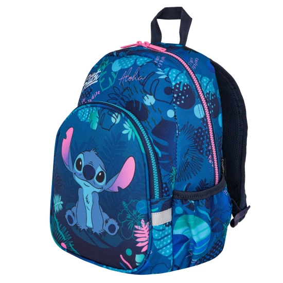 Blauer Kinderrucksack von Toby Stitch mit verstellbaren Schultergurten und Sicherheitspfeife.