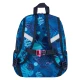 Blauer Kinderrucksack von Toby Stitch mit verstellbaren Schultergurten und Sicherheitspfeife.