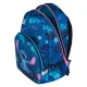 Blauer Kinderrucksack von Toby Stitch mit verstellbaren Schultergurten und Sicherheitspfeife.
