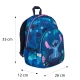 Blauer Kinderrucksack von Toby Stitch mit verstellbaren Schultergurten und Sicherheitspfeife.