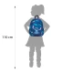 Blauer Kinderrucksack von Toby Stitch mit verstellbaren Schultergurten und Sicherheitspfeife.