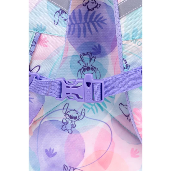 Toby Stitch Pastel Kinderrucksack mit verstellbaren Schultergurten und Sicherheitspfeife.