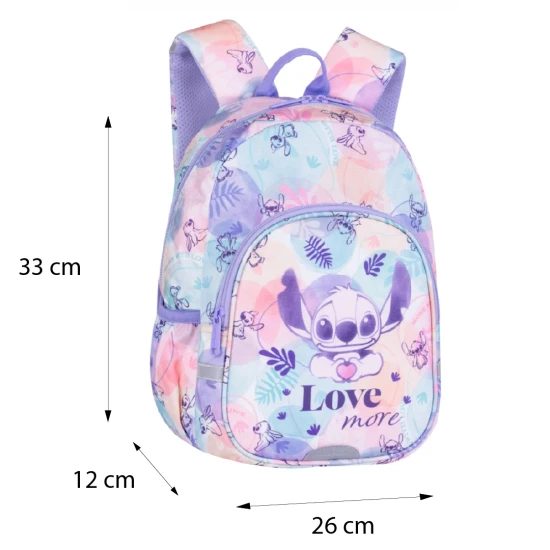 Toby Stitch Pastel Kinderrucksack mit verstellbaren Schultergurten und Sicherheitspfeife.