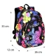 Kinderrucksack Toby Stitch Schwarz mit verstellbaren Schultergurten und Sicherheitspfeife.