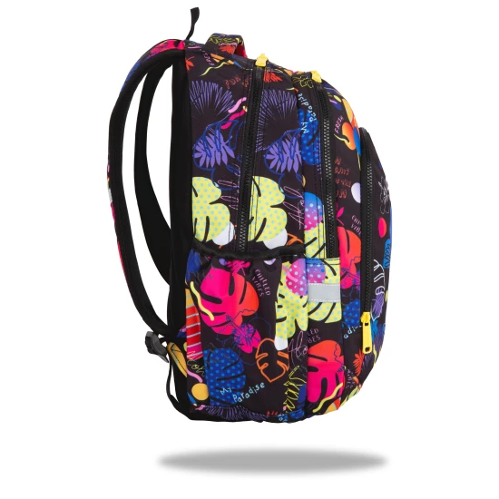 Schulranzen Coolpack Prime Stitch Black mit zwei Fächern und gepolsterten Schultergurten.