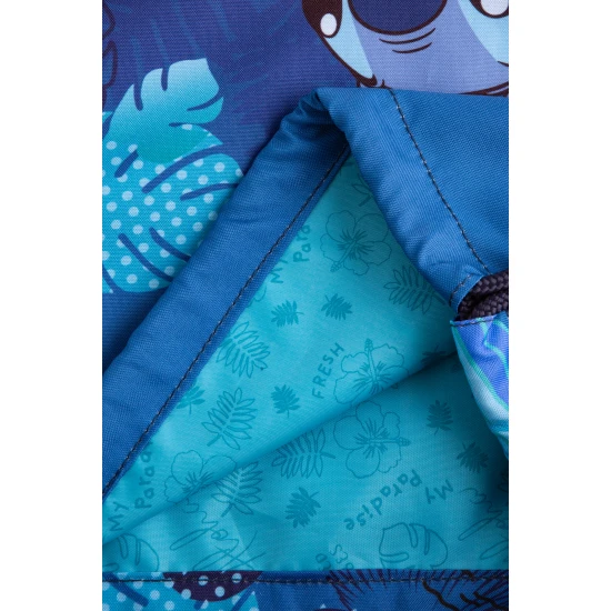 Stitch Blaue Sporttasche mit Stitch-Illustration, Pastellfarben und doppeltem Kordelzug zum Tragen