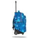 Schulranzen Jack on Wheels Stitch Blue mit zwei geräumigen Fächern und reflektierenden Elementen für die Kindersicherheit.