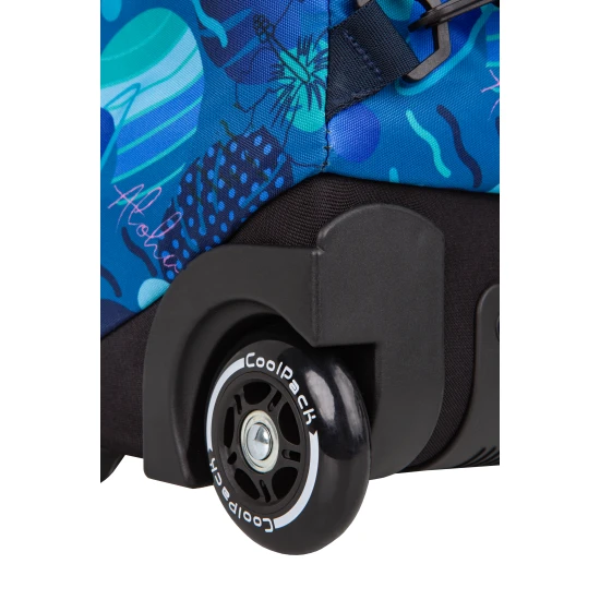 Schulranzen Jack on Wheels Stitch Blue mit zwei geräumigen Fächern und reflektierenden Elementen für die Kindersicherheit.