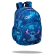 Schulranzen Rider 43 cm Stitch Blue mit geräumigen Fächern, einem Laptopfach und einem Trinkflaschenfach.