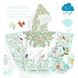 Regenponcho Blumen und Vögel M