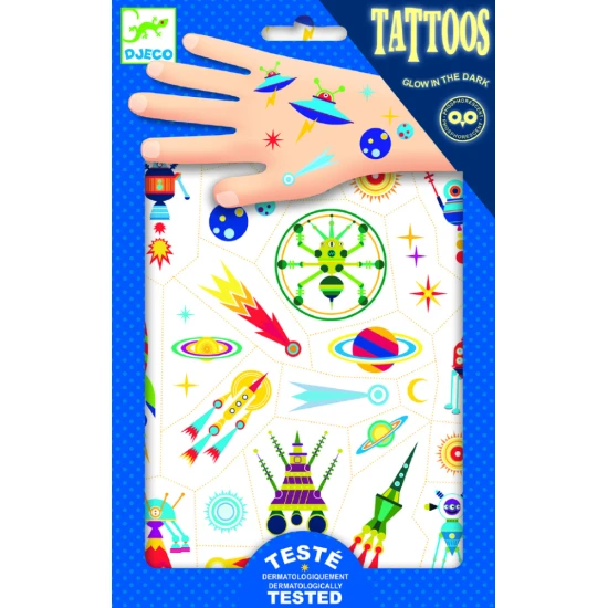 Leuchttattoos Universum temporäres Tattoo Djeco