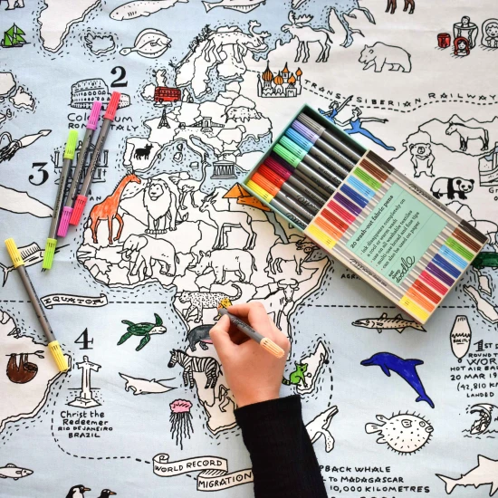 Abwaschbare Marker mit Doppelspitze – bunte Farbtöne