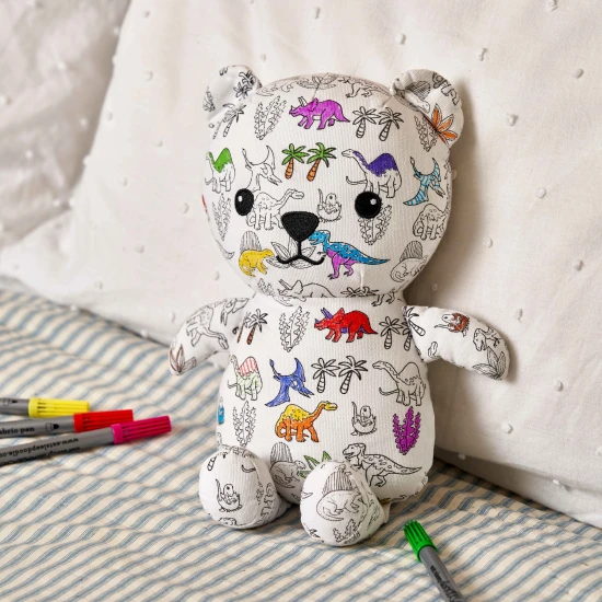 Kreativer Artie der Teddybär Dino zum Ausmalen mit abwaschbaren Stiften