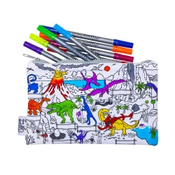 Federmäppchen zum Ausmalen und Waschen Dino