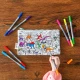 Dino-Federmäppchen zum Ausmalen mit Filzstiften von Eatsleepdoodle