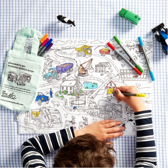 Weltkarten-Malvorlage mit Eatsleepdoodle-Markern