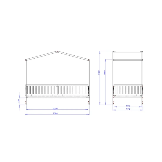 Evi Montessori Wandelbares Bett 4 in 1 200 x 90 cm Evi Montessori Wandelbares Bett 4 in 1 200 x 90 cm – Family Nation FN-MONT-200
