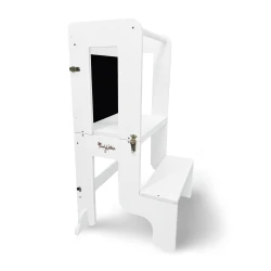 Montessori Lernturm 3 in 1 Weiß mit Magnettafel
