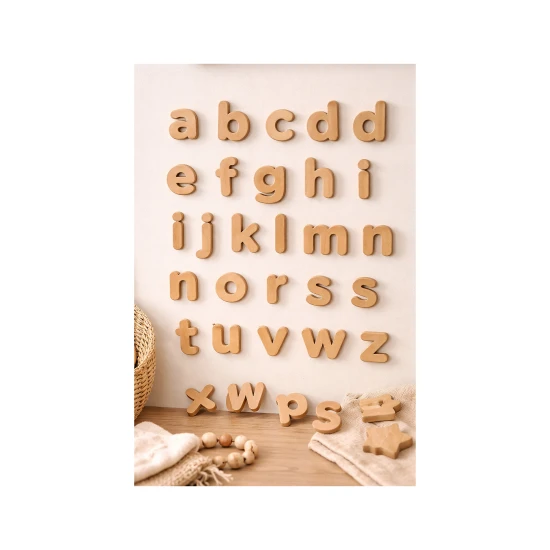 MagneKids Set mit 36 magnetischen Holzbuchstaben – Family Nation FN-MONT-MKIDS-LET-WOD