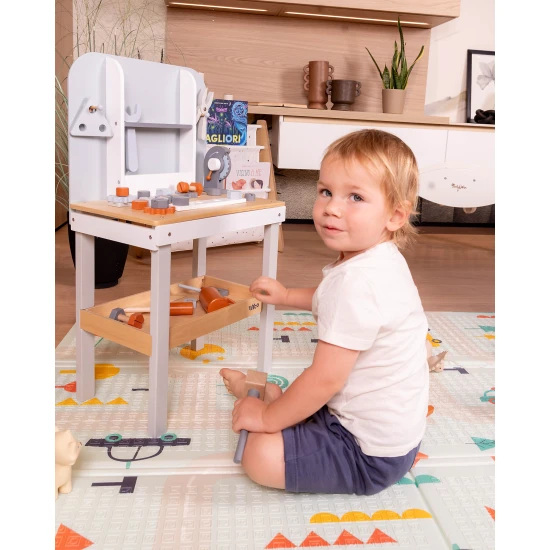 Montessori Faltbare Spielmatte 2 in 1 Dino Friends 180 x 150 cm – Family Nation FN-MONT-TAPF-DI