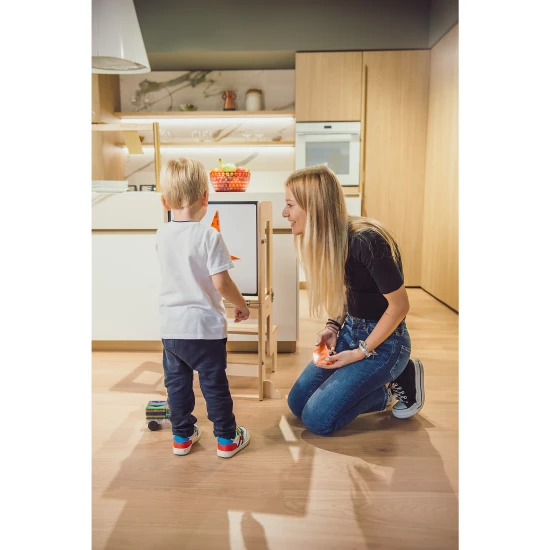Montessori Lernturm 3 in 1 Natur mit Magnettafel Montessori Lernturm 3 in 1 Natur mit Magnettafel – Family Nation FN-MONT-TORMAG-NA