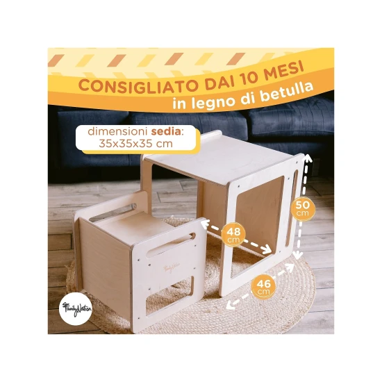 Montessori Tisch und Stuhl Set Natur aus Birkenholz Montessori Tisch und Stuhl Set Natur aus Birkenholz – Family Nation FN-MONT-TS-NA