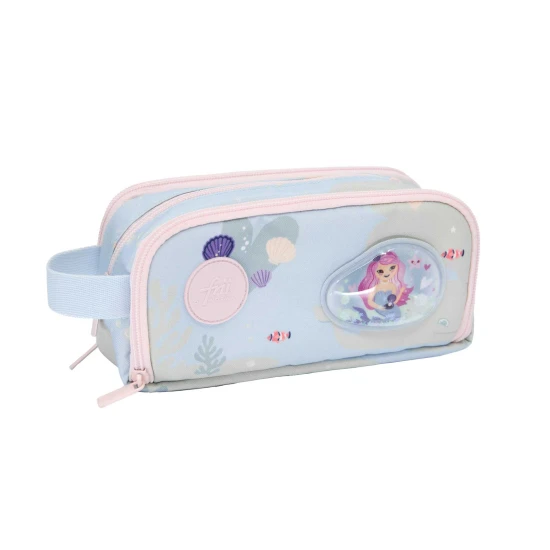 Ein hochwertiges blaues Federmäppchen „Meerjungfrau“ ist ein Muss für jedes Schulkind.