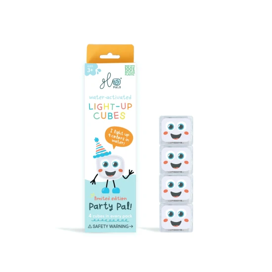 Glo Pals Sensory Glowing Cubes Blair, leuchtende Würfel für das Bad für Kinder, leuchten im Wasser.