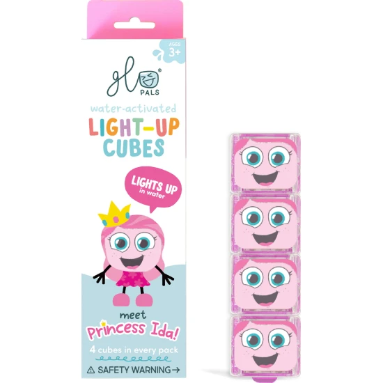 Glo Pals Sensory Glowing Cubes Princess, leuchtende Würfel für das Bad für Kinder, leuchten im Wasser.